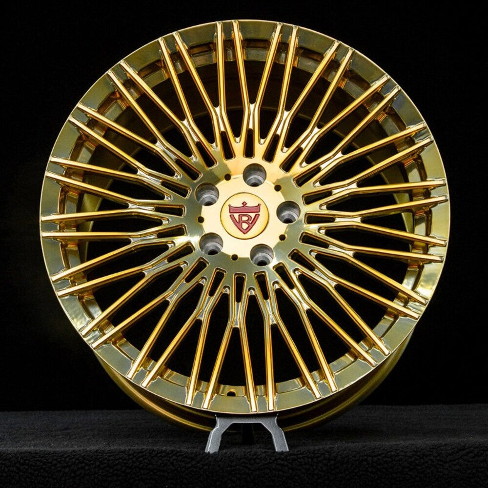 RVRN RV-MC22 spokes design in polished frozen gold finish