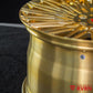 Polished frozen gold forged wheels for Corvette C8 close-up