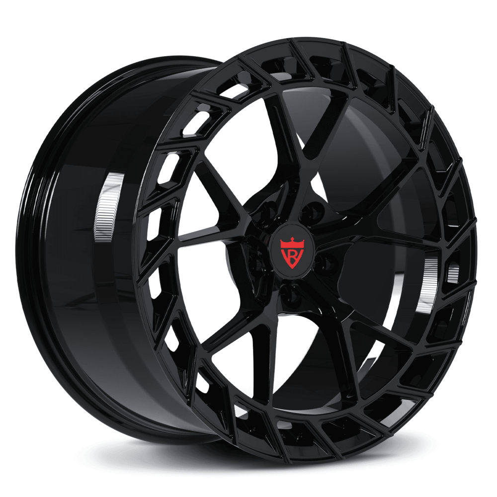 Gloss Black concave forged monoblock wheels for Corvette C8 z51 with 20x9/21x12 setup, custom forged 1-piece rims 