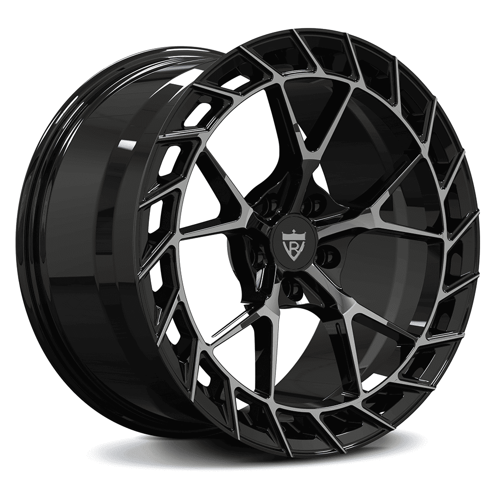 Gloss Black concave forged monoblock wheels for Corvette C8 z51 with 20x9/21x12 setup, custom forged 1-piece rims