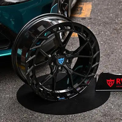 Corvette C8 Stingray Z51 custom aftermarket wheels with color-matched carbon flash metallic, rapid blue engravings-RVRN Wheels 