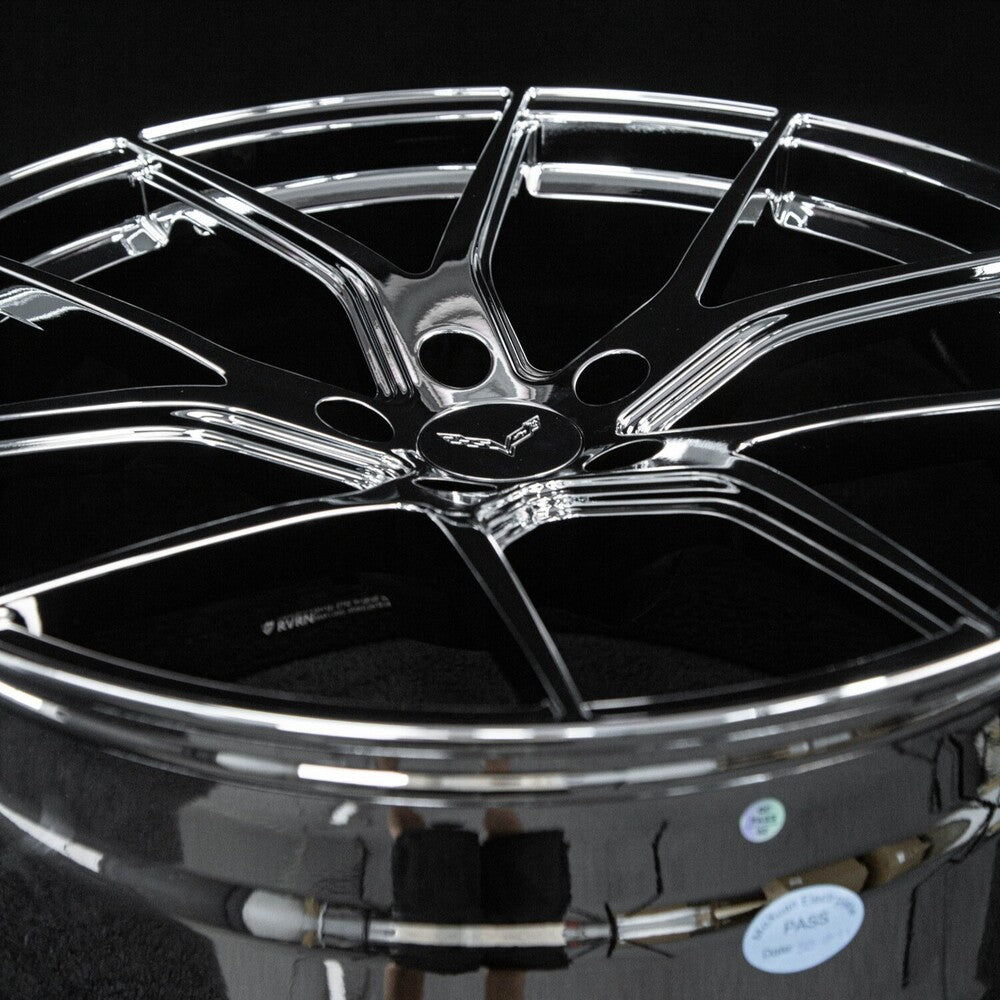 Corvette C7 forged wheels RV-MC24 chrome one-piece forged rim side