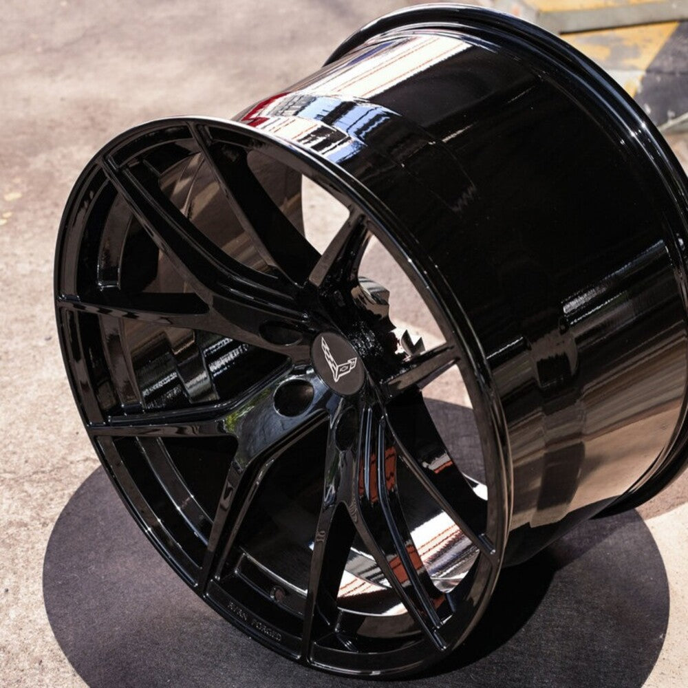 RV-MC24 | Custom Forged Super Concave Gloss Black 20x10/21x13 Corvette C8 Z06 / E-Ray Wheels