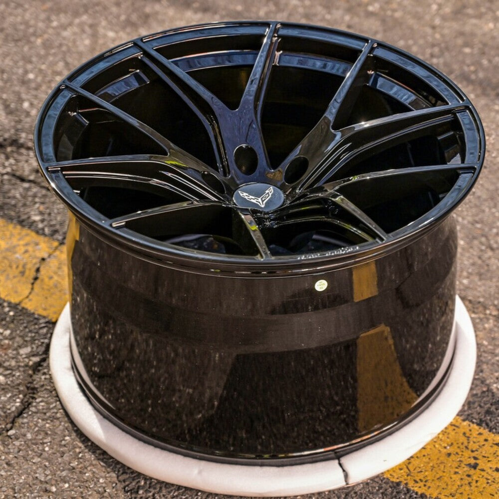 RV-MC24 | Custom Forged Super Concave Gloss Black 20x10/21x13 Corvette C8 Z06 / E-Ray Wheels