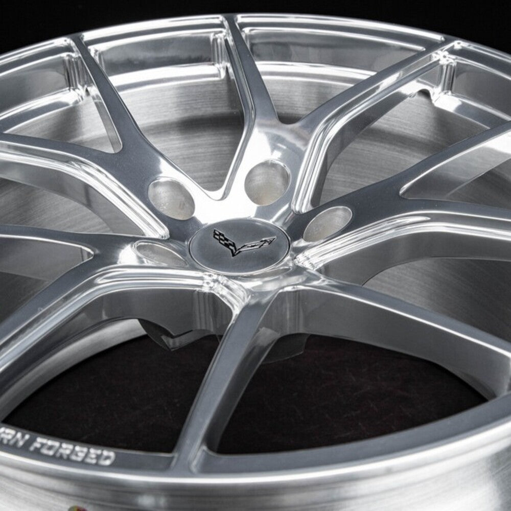 RV-MC35 close-up of forged spokes, C7 Corvette Grand Sport fitment