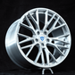 Brushed aluminum Corvette C8 MC65 wheel front view – forged performance rim
