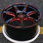 Corvette C8 custom performance rims with black and red color combo. RVRN Custom Forged Monoblock RV-MH092 Series for your Corvette C1-C8, custom made per order