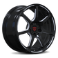 Corvette C8 custom performance rims with black and red color combo. RVRN Custom Forged Monoblock RV-MH092 Series for your Corvette C1-C8, custom made per order