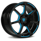 Corvette C8 custom performance rims with black and red color combo. RVRN Custom Forged Monoblock RV-MH092 Series for your Corvette C1-C8, custom made per order
