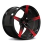Stand out on the road with RV-MJ201 Custom Wheels, designed with an eye-catching Torch Red Fade to Black Spoke and finished in a Gloss Black Barrel.