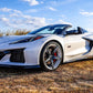 RV-MJ201 Custom Forged Wheels featuring Carbon Flash Metallic Spokes and a Custom GM Abalone White Pearl Barrel, designed for the perfect Corvette fitment.