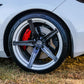 RV-MJ201 Custom Forged Wheels featuring Carbon Flash Metallic Spokes and a Custom GM Abalone White Pearl Barrel, designed for the perfect Corvette fitment.