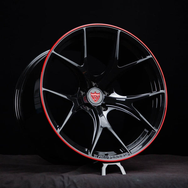 	Rear fitment of Corvette C8 Z06 custom 21x13 RV-MR05 forged wheels