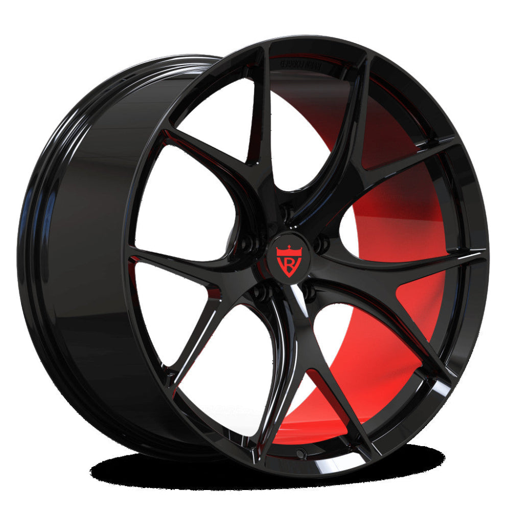 RV-MR05 Red and black concave rims | Custom Forged Corvette C7 C8 Z51 Wheels - RVRN Custom Forged Wheels