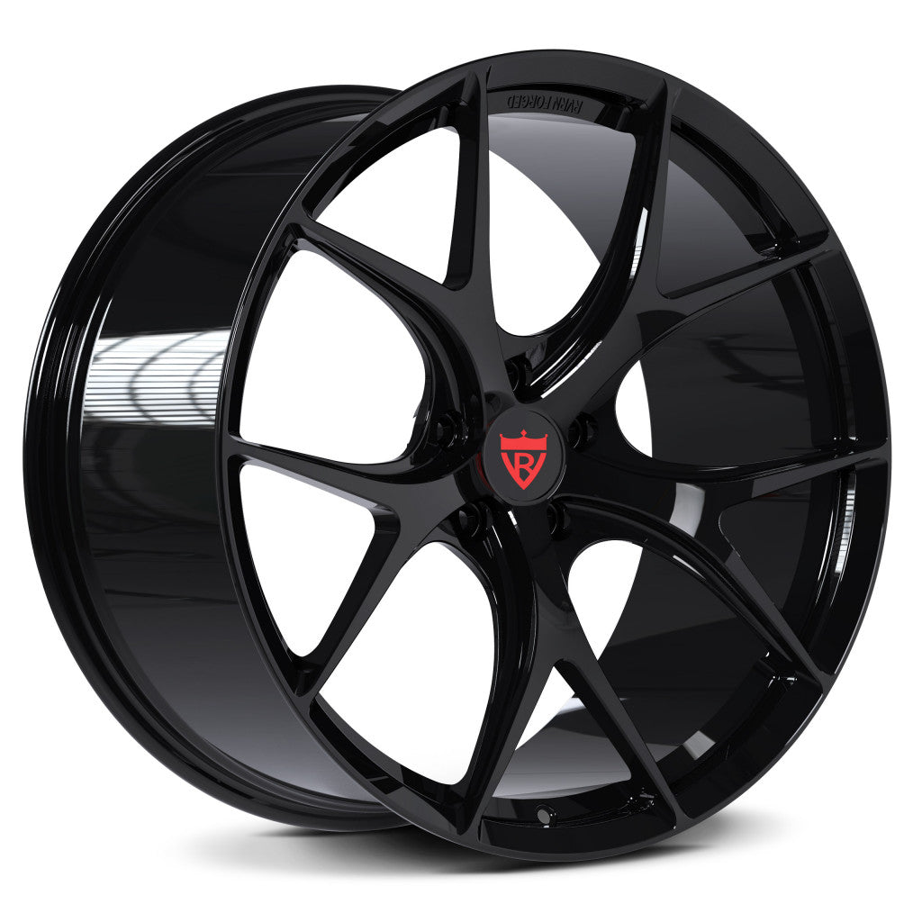 RV-MR05 | Custom Forged Corvette C8 Z51 Wheels - RVRN Custom Forged Monoblock All Gloss Black and concave rims