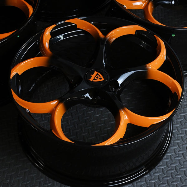 Corvette C7 Stingray Z51 custom wheels with orange and black color-RVRN Wheels-Custom Forged Monoblock Performance Wheels Series