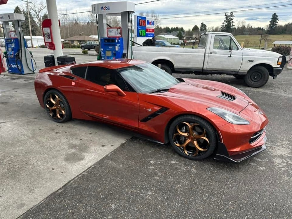 Corvette C7 Stingray Z51 custom wheels with orange and black color-RVRN Wheels-Custom Forged Monoblock Performance Wheels Series