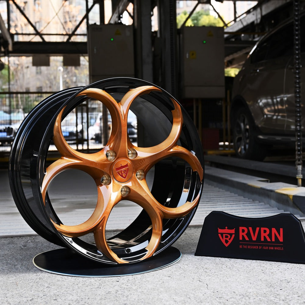 Corvette C7 Stingray Z51 custom wheels with orange and black color-RVRN Wheels-Custom Forged Monoblock Performance Wheels Series