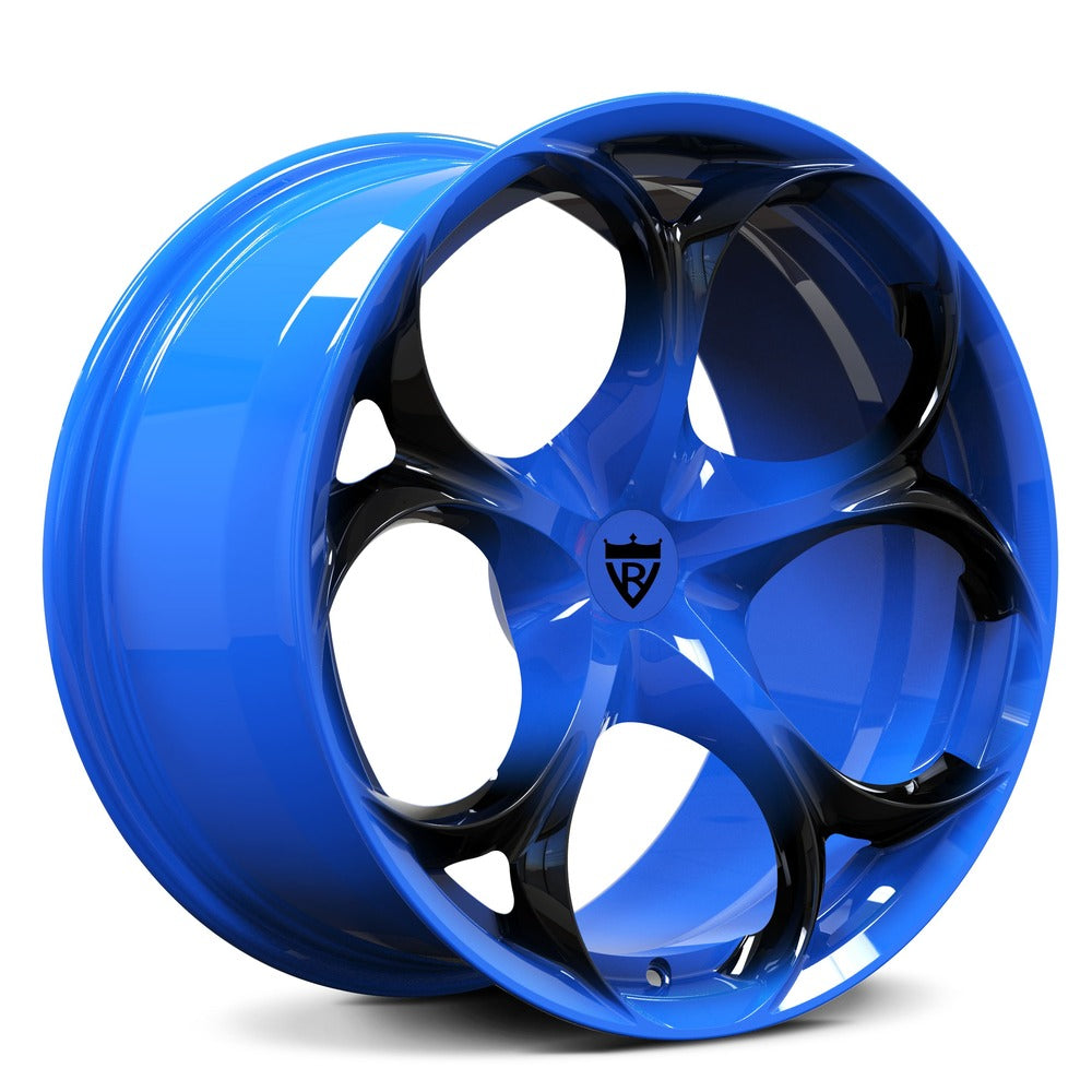 Blue and black custom performance wheels for Corvette in 18inch, 19inch, 20inch, 21inch setup-RVRN Wheels Forged Monoblock Wheels Series RV-MS016