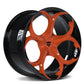 Custom Corvette C7 Grand Sport Wheels with Black, Blue and Orange color in OEM or Upgraded Wheel Size. Design your own wheels and get a set of custom forged monoblock performance rims