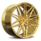 Custom forged gold Corvette C8 wheels featuring a sleek design and high-performance finish. Perfect for enhancing your vehicle's look.