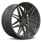 Custom forged Corvette C8 wheels featuring a modern design in matte graphite finish for enhanced performance and style.