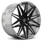 Custom forged Corvette C8 wheels with a sleek black and chrome design for enhanced performance and style.