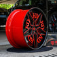 Side angle showing custom 2-piece RB-01 wheels on Corvette C8