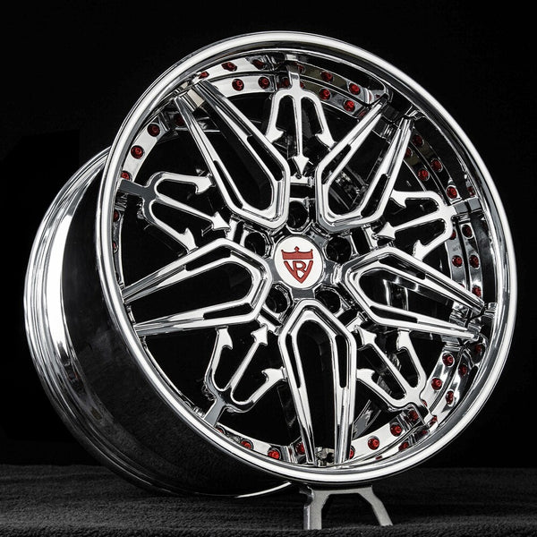 Custom Corvette C7 forged rims RM-01 chrome details