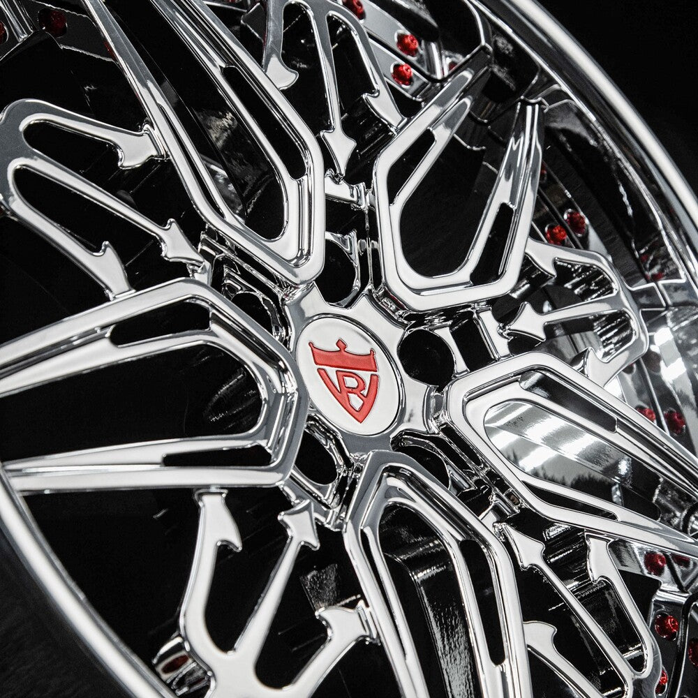 Corvette C7 forged wheels RM-01 with RVRN red screws