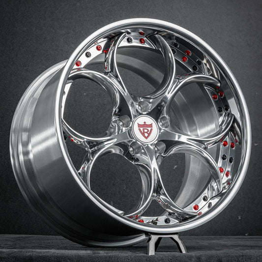 19x10/20x12 size custom shiny chrome polish wheels for Corvette C7 Grand Sport, custom forged 2-piece deep dish rims