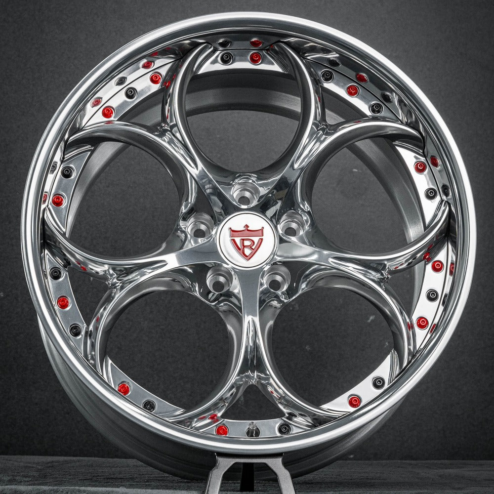 19x10/20x12 size custom shiny chrome polish wheels for Corvette C7 Grand Sport, custom forged 2-piece deep dish rims