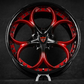 Red and black rims for Corvette C7 Z06, custom forged 2-piece wheels series RVRN RV-DS016