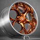 Orange rims for Corvette C1-C8, custom forged 2-piece wheels series RVRN RV-DS016