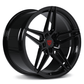 Sleek Gloss Black 5 Star Custom Forged Corvette C8 Wheels-RVRN Wheels RV-MR02 Series
