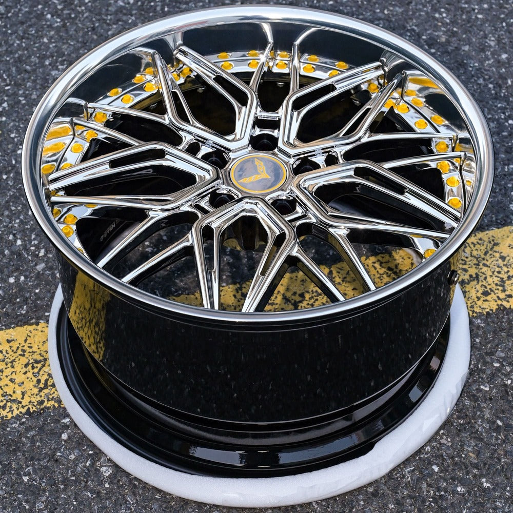 Chrome wheels for 2015-2019 Corvette C7 Z06 in 19x10/20x12 setup-RVRN custom forged 2-piece deep dish rims for your vette. RV-T081