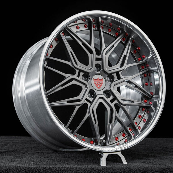 Corvette C7 Z06 custom wheels RV-T081 front angle deep dish forged design