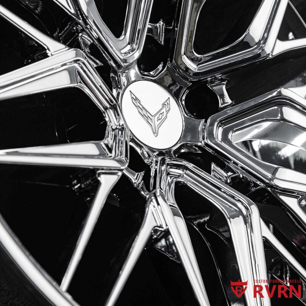 Corvette C8 Z06 custom forged rims RV-T081 chrome detail