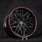 	Corvette C8 Z06 deep dish forged wheels front angle view - Gloss Black finish
