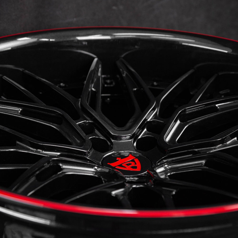 Custom 21x13 rear wheel angle for Corvette Z06 deep dish setup