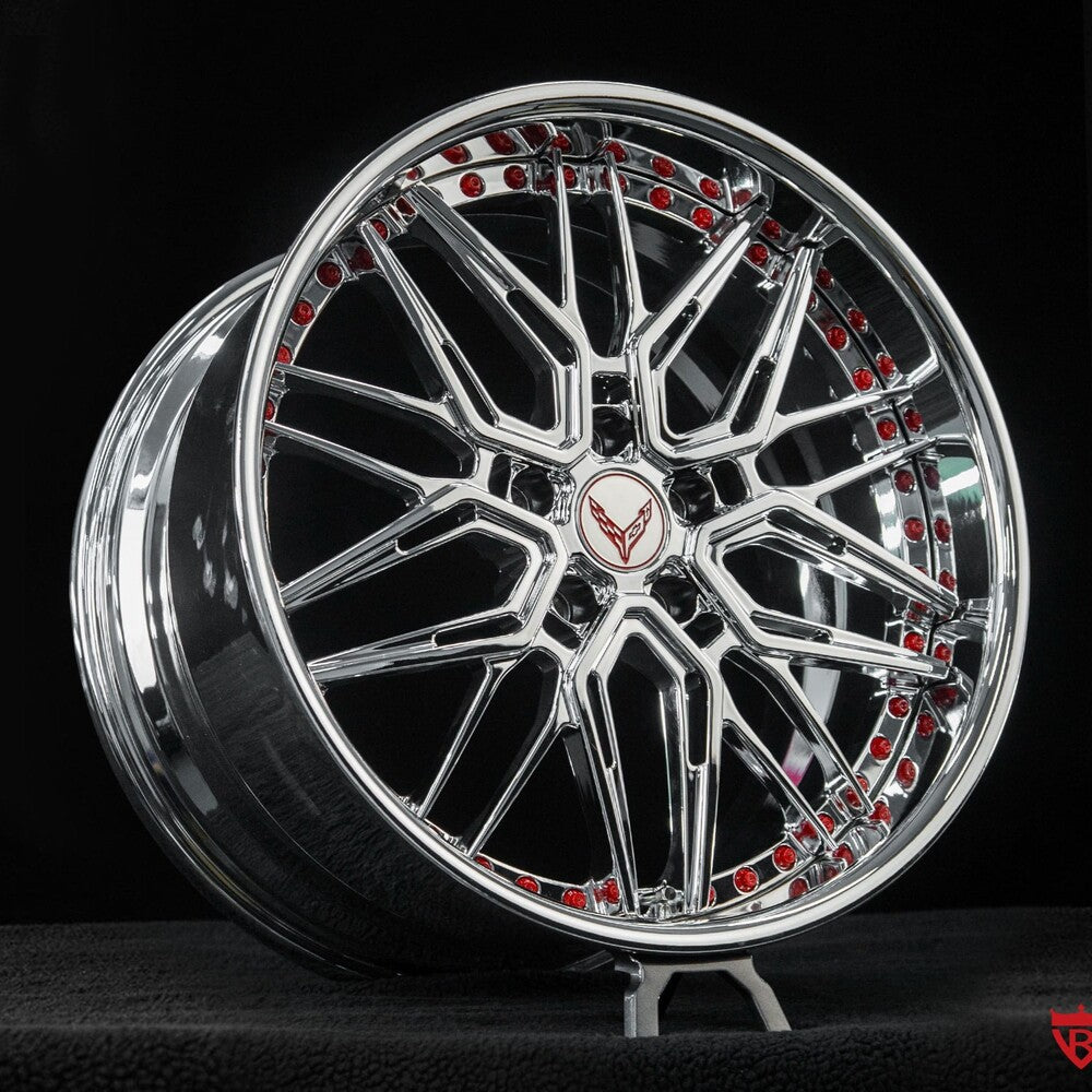 Rear view of RV-T081 forged wheel showing lightweight forged construction