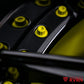 Color-matched yellow and black custom C8 wheel set