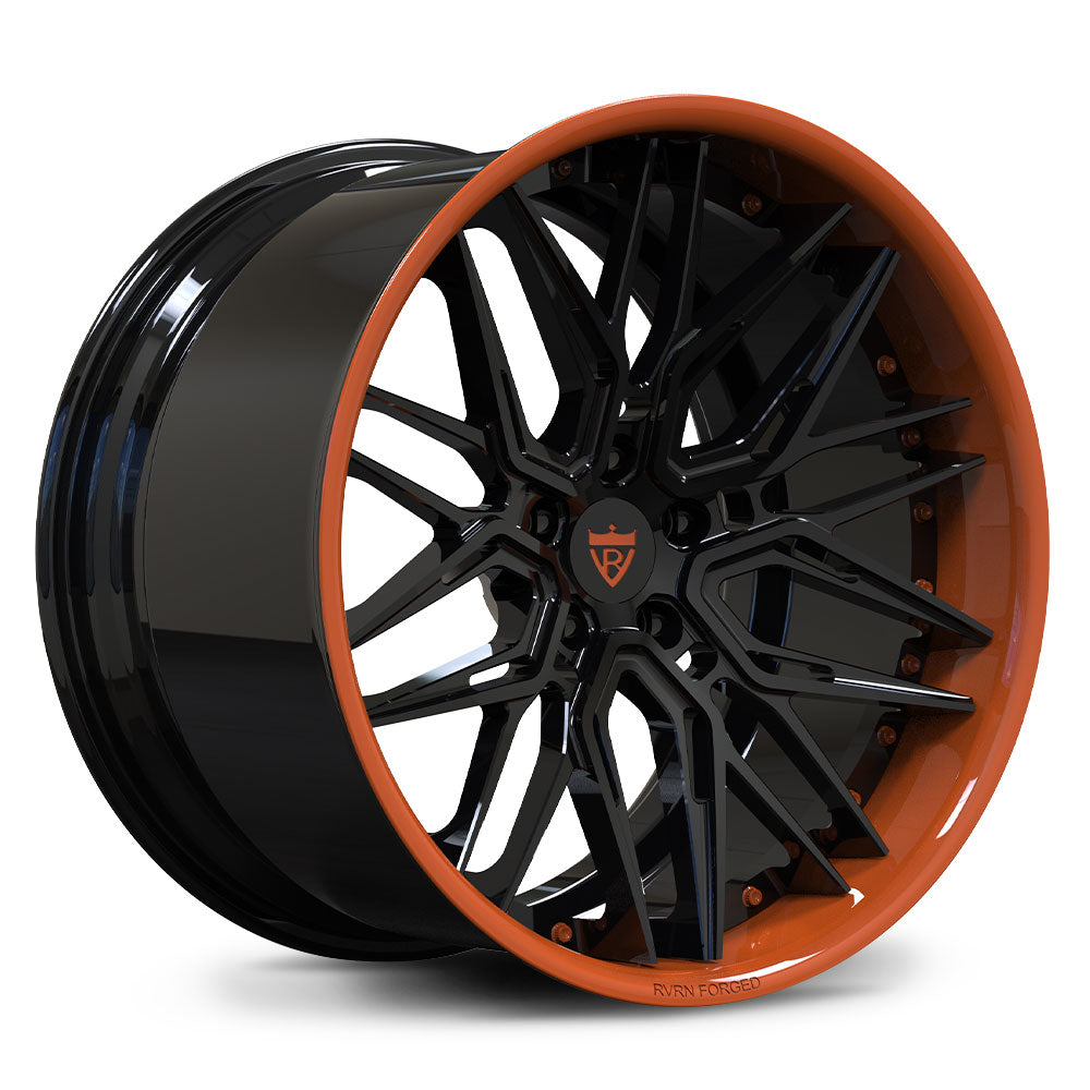 RV-T081 | Custom Forged 2-Piece Corvette C8 Z06 / E-Ray Deep Concave Rapid Blue Wheels | 20x10, 21x13 Setup