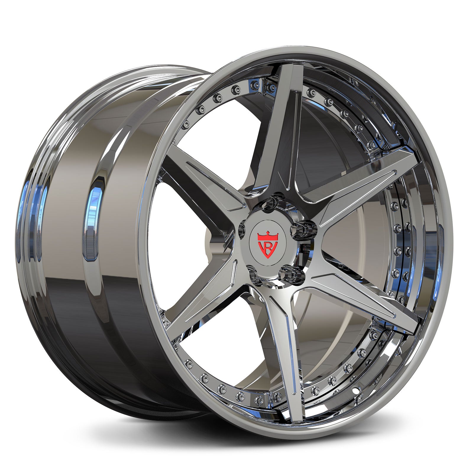 RV-DC19 shiny chrome Forged Wheels for Corvette C8 Z06 – 6 Spoke Concave Design