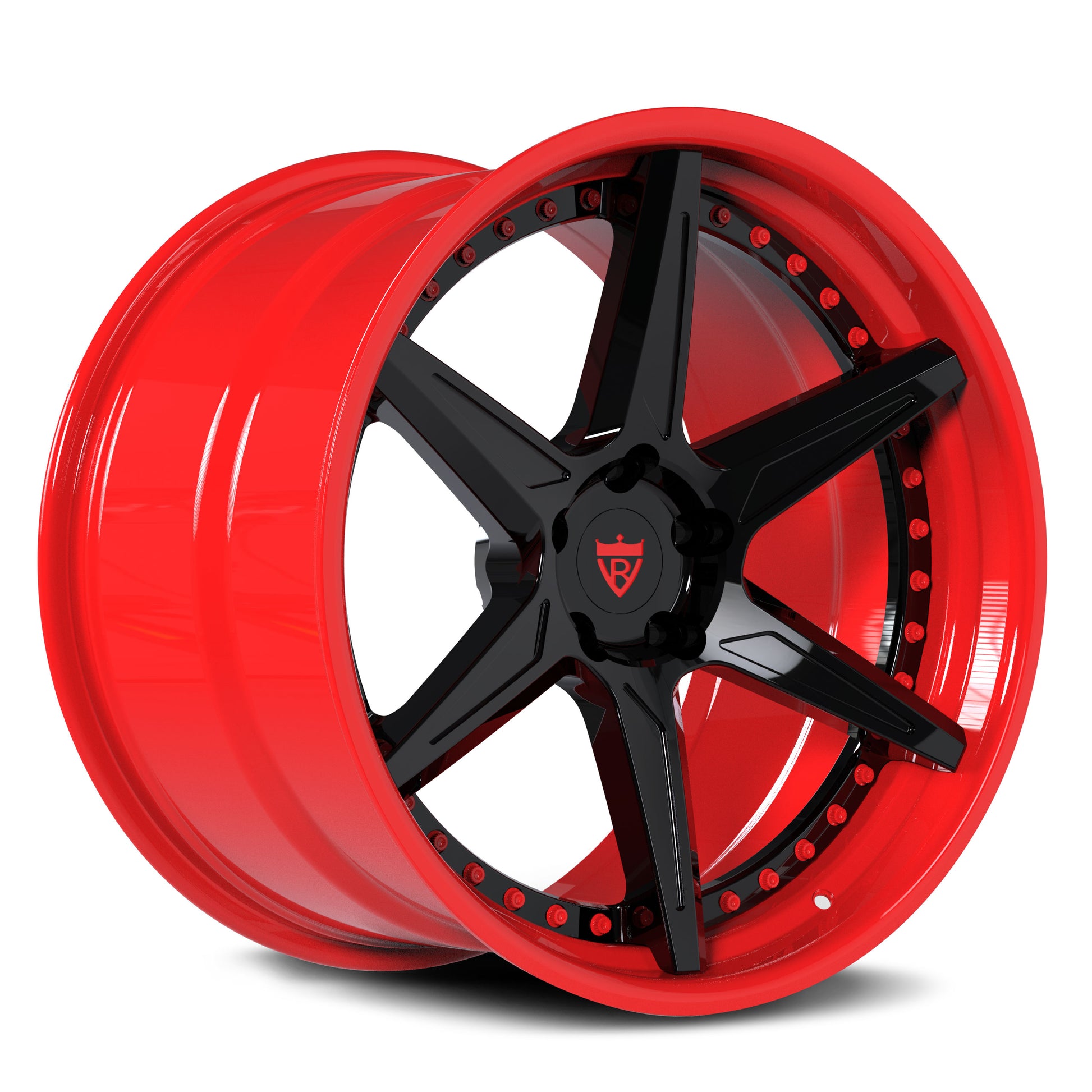 RV-DC19 black and red Rims for Corvette C8 Z06 / E-Ray – Performance Forged Wheels