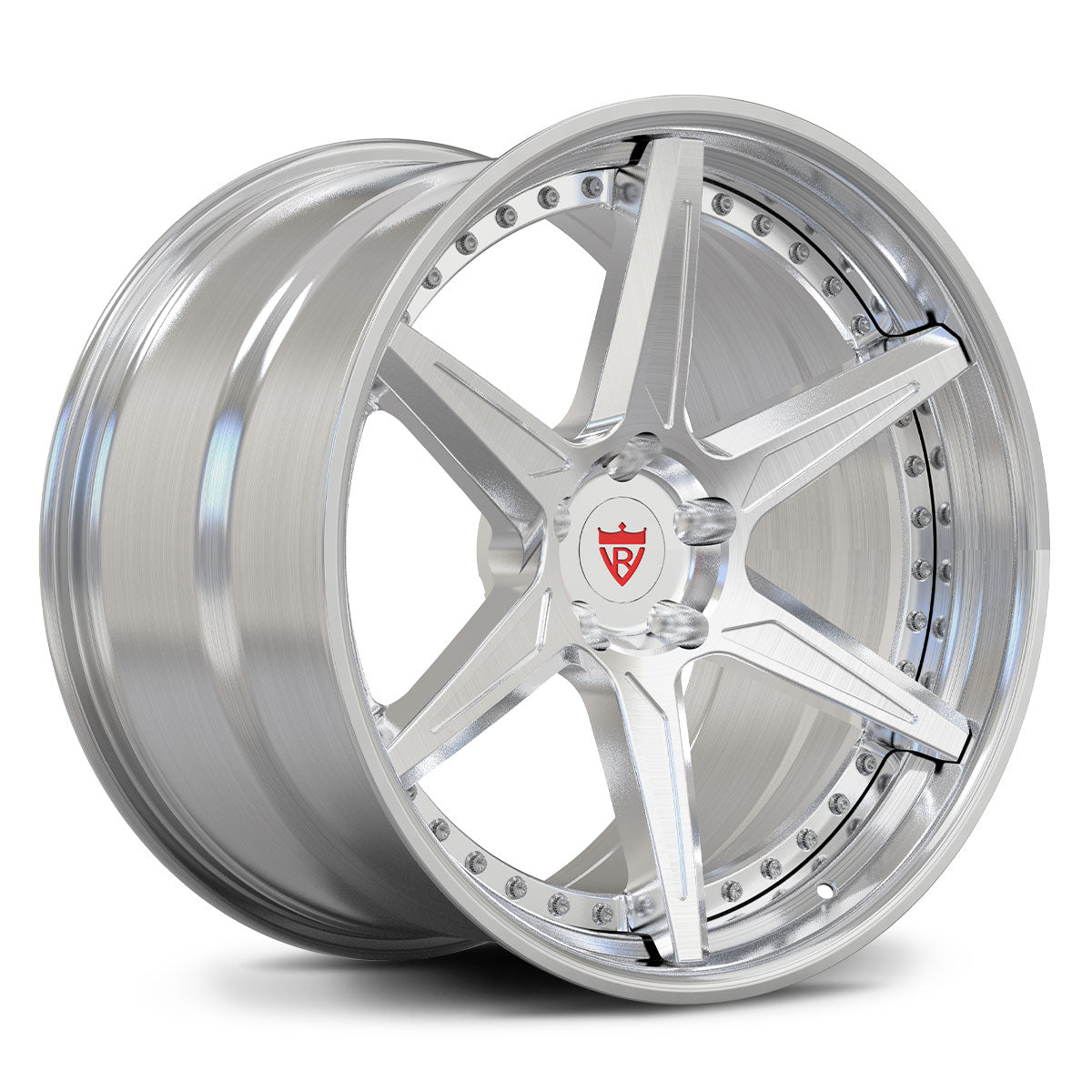 RV-DC19 Custom Forged Brushed Aluminum Wheels for Corvette C8 Z06 with Wide Rear Fitment