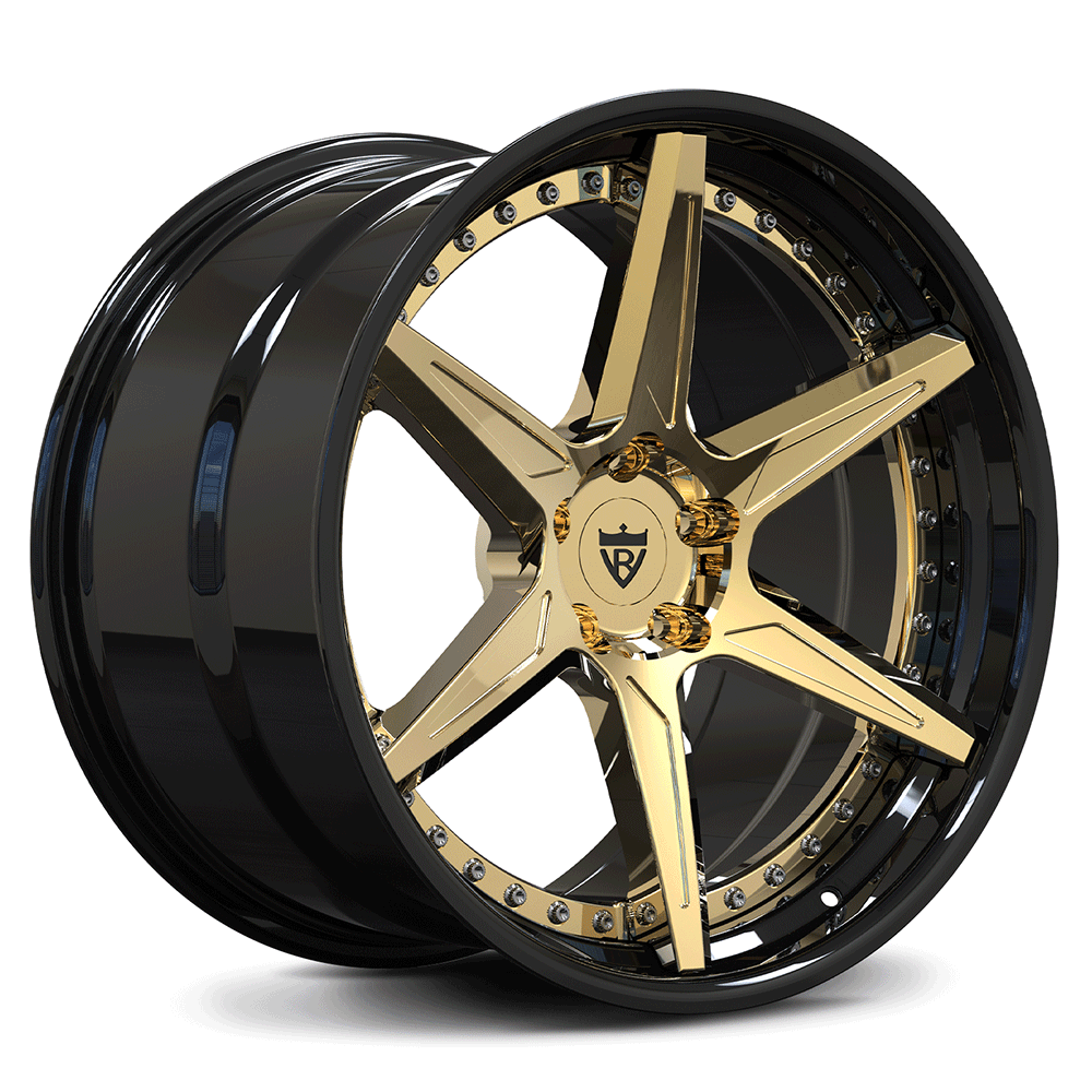 Corvette Gold and black Wheels – RV-DC19 6-Spoke Forged 20/21 Inch Setup