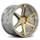 Forged gold and chrome Corvette Wheels for Z06 / E-Ray – RV-DC19 6-Spoke Performance Design