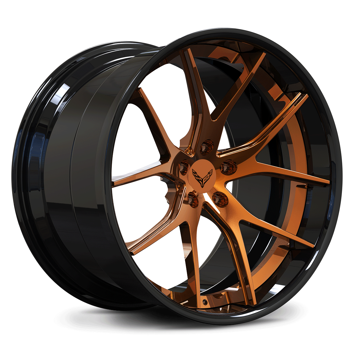 RV-DC24 | Custom Forged Corvette C8 Z06 / E-Ray Concave Wheels | 20x10, 21x13 Setup in bronze and black finish