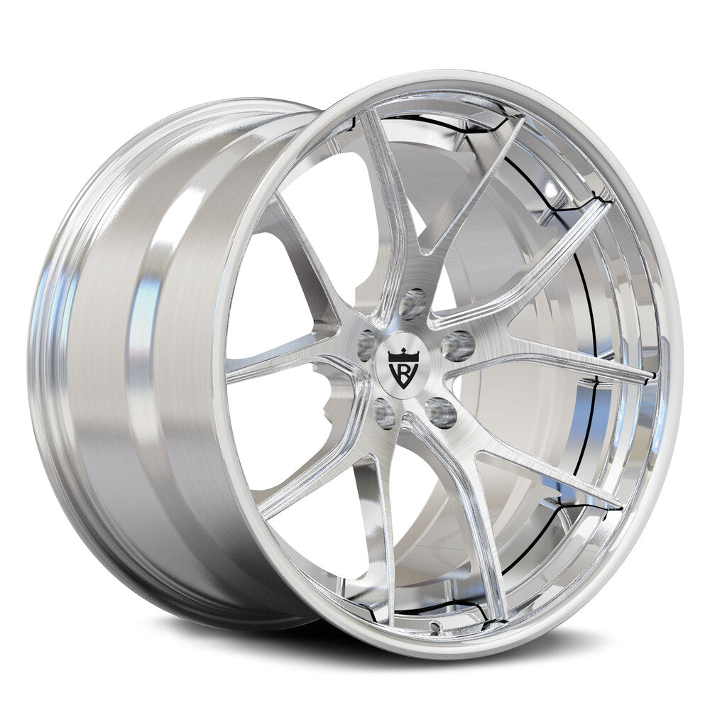 Corvette C8 Z06 on DC24 forged wheels 20x10 front and 21x13 rear, brushed aluminum finish with hidden hardware – side view